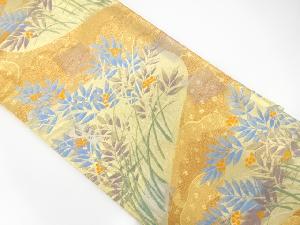 流水に南天模様織出し袋帯